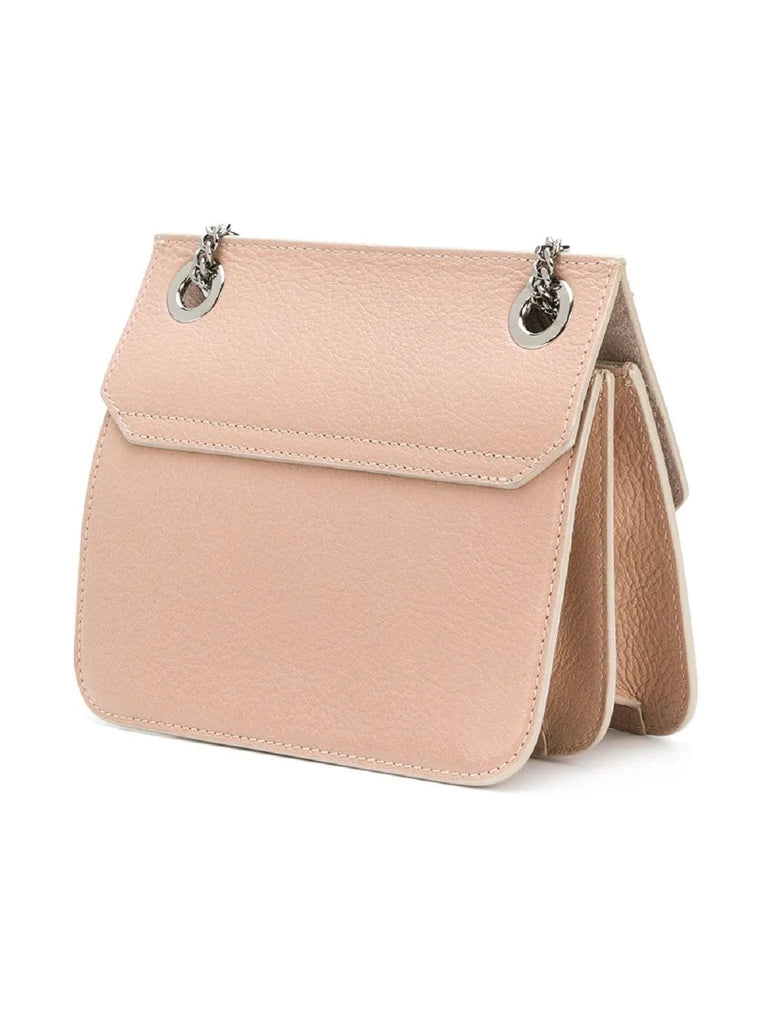 Jimmy Choo Mini Rebel Pink Crossbody Bag Silver Chain Strap REBEL/XB