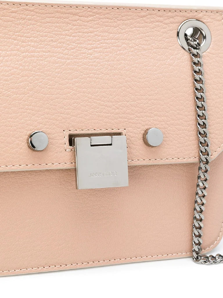 Jimmy Choo Mini Rebel Pink Crossbody Bag Silver Chain Strap REBEL/XB