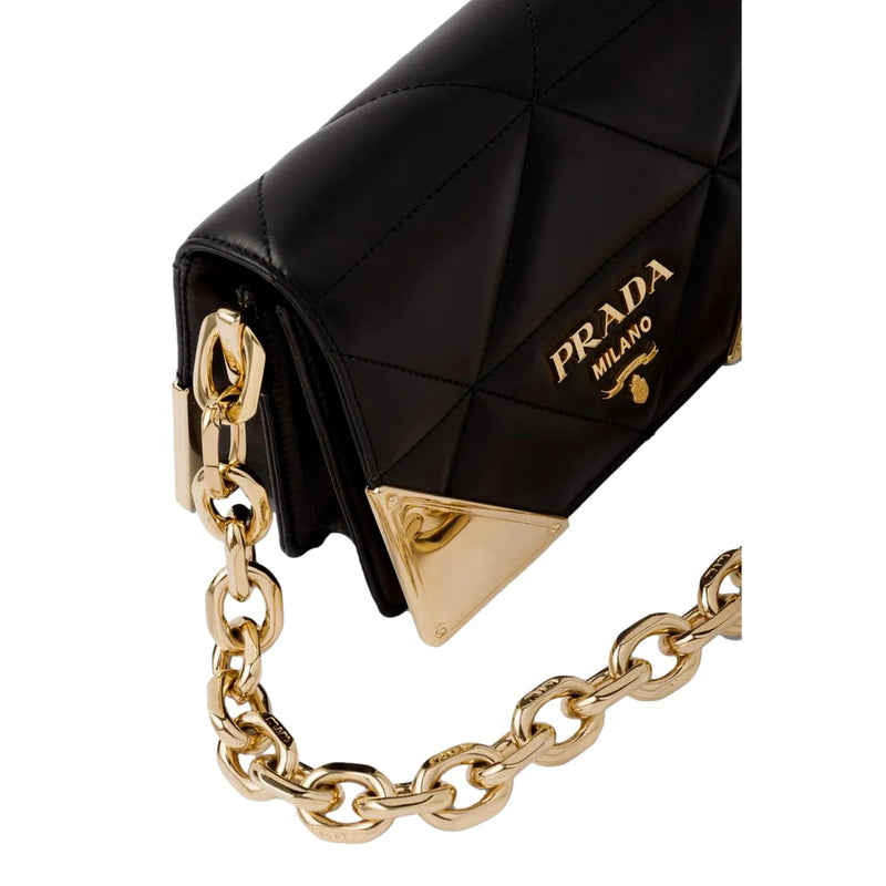 Prada Quilted Nappa Black Leather Shoulder Bag