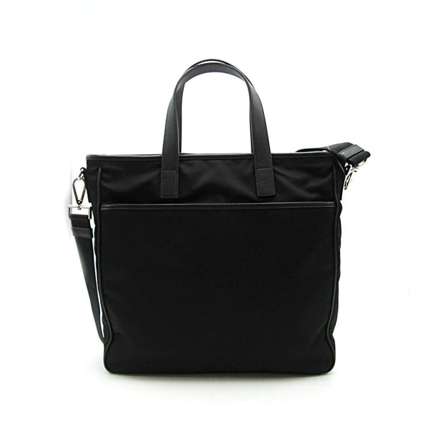 Prada Re-Nylon Black Nylon and Saffiano Large Crossbody Tote Bag